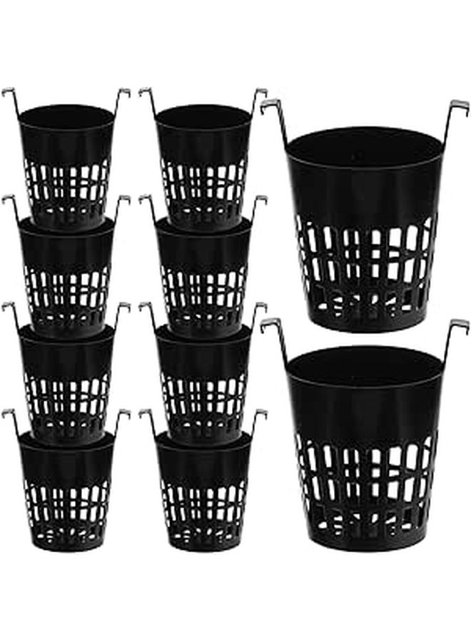 MAGICLULU 10 Pieces Hanging Planters With Hooks Black Plastic Breathable Nursery Pots Lightweight Plant Baskets Suitable For Indoor Outdoor Garden Orchids And Flowers - Image 1