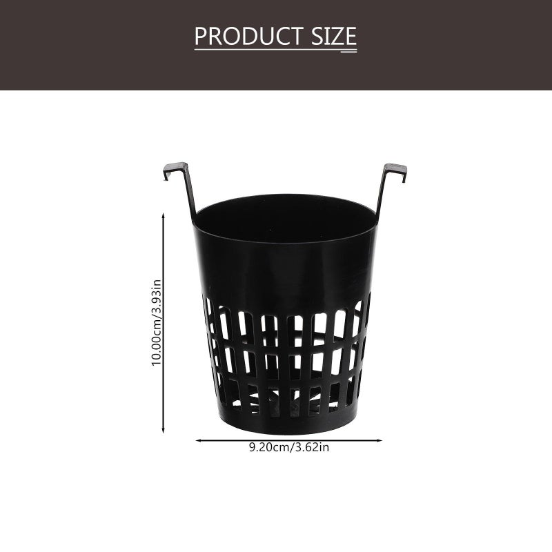 MAGICLULU 10 Pieces Hanging Planters With Hooks Black Plastic Breathable Nursery Pots Lightweight Plant Baskets Suitable For Indoor Outdoor Garden Orchids And Flowers - Image 3