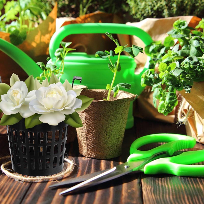 MAGICLULU 10 Pieces Hanging Planters With Hooks Black Plastic Breathable Nursery Pots Lightweight Plant Baskets Suitable For Indoor Outdoor Garden Orchids And Flowers - Image 5