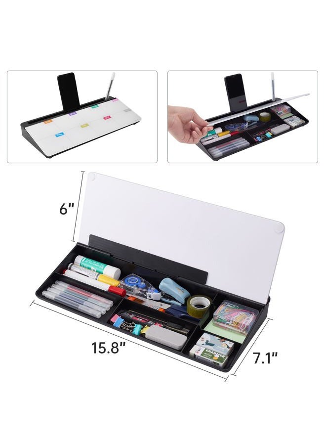 TSJ OFFICE Whiteboard Weekly Dry-Erase-Board - Desktop White Board Calendar Desk Organizers with Accessories Computer Keyboard Stand with Drawer, for Office, Home, School Supplies - Image 4