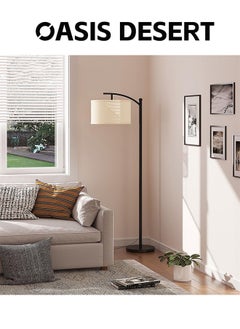 OASIS DESERT Floor lamp for Living Room, Long Floor Lamp with Beige Linen Lampshade, Adjustable 3 Color Temperatures LED Bulb Modern Standing Lamp Reading Light for Home and Office  - Image 1