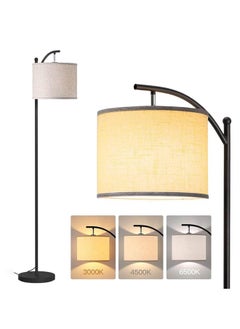 OASIS DESERT Floor lamp for Living Room, Long Floor Lamp with Beige Linen Lampshade, Adjustable 3 Color Temperatures LED Bulb Modern Standing Lamp Reading Light for Home and Office  - Image 2
