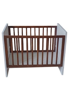 Generic Wood Baby Crib Bed 2 Colors White and Brown and 2 Levels + Kids Chair Gift  - Image 1