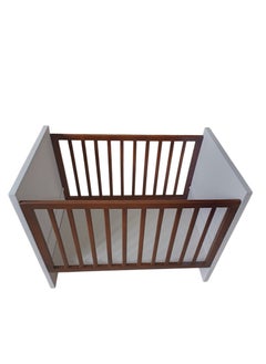 Wood Baby Crib Bed 2 Colors White and Brown and 2 Levels + Kids Chair Gift - pzsku/ZD88752C5E2148EC505B4Z/45/_/1735566620/2c3cf5e4-8984-47e3-91d8-884136d6cc95