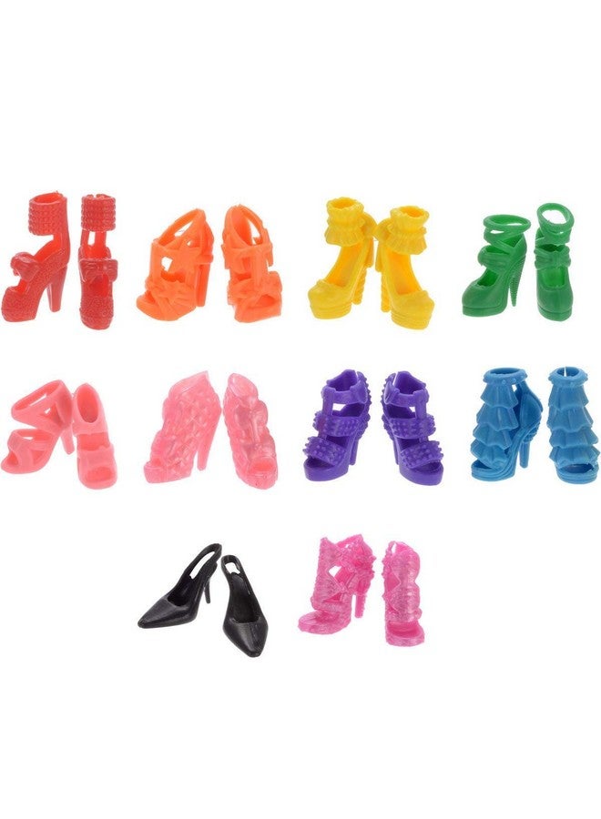 iDream 10 Pcs Doll Colorful Dresses & 10 Pairs of Assorted Doll Shoes - Fashionable Outfits & Accessories for Dolls - Perfect for Kids’ Doll Play & Collectors - Image 4