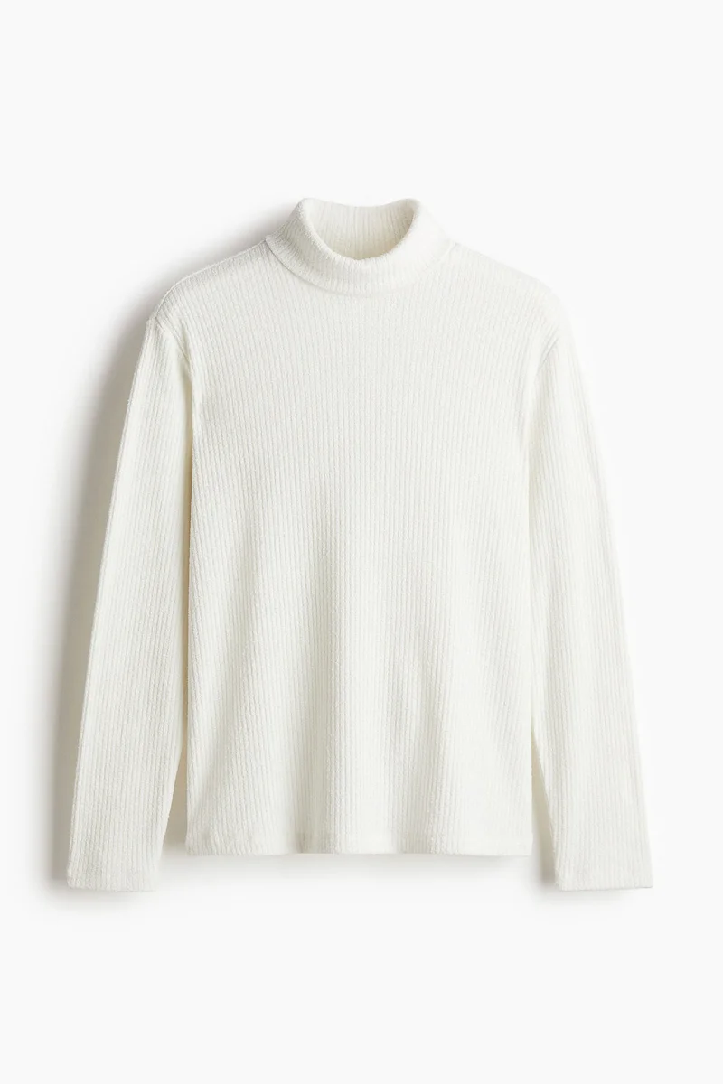 H&M Regular Fit Ribbed polo-neck jumper