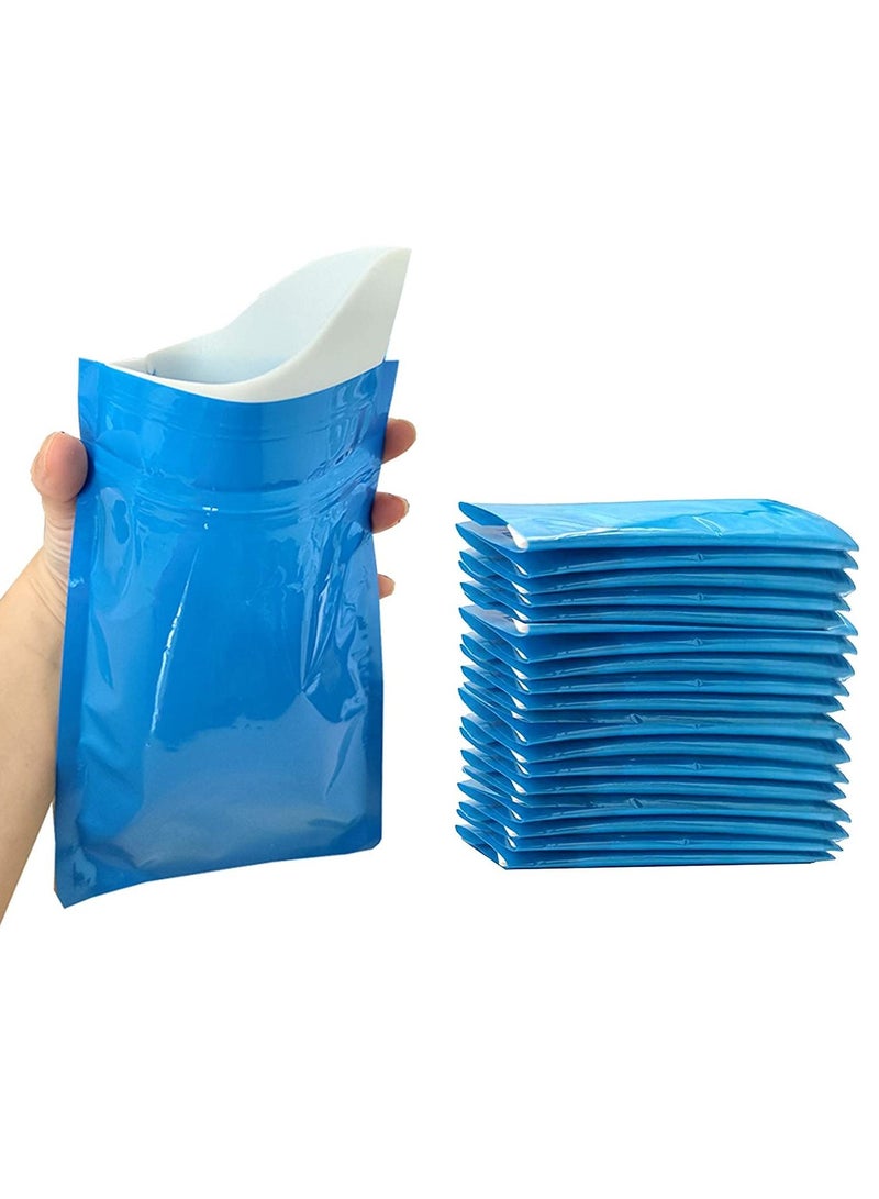 سيوسي Emergency Urinal Bag for Children and Kids 12 pack Disposable Urine Bags for Men and Women 600ml Portable Pee Bag for Travel Traffic jam Brief Relief (Blue)  - Image 1