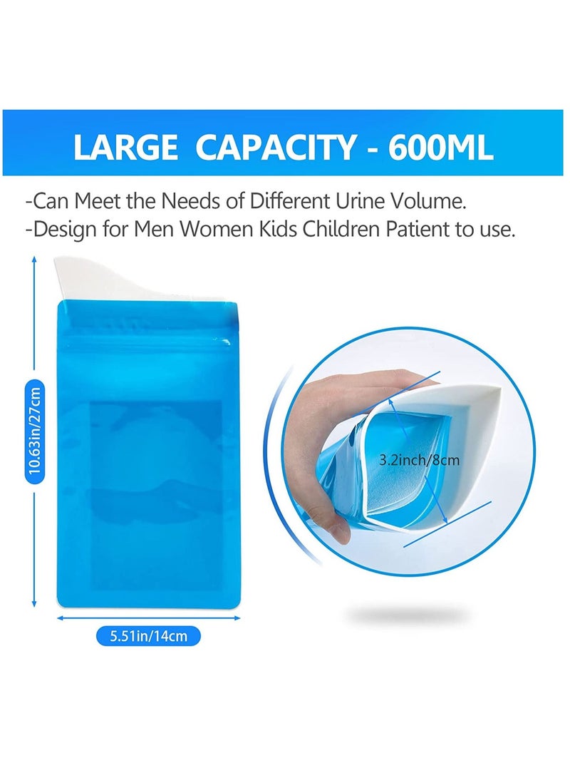 سيوسي Emergency Urinal Bag for Children and Kids 12 pack Disposable Urine Bags for Men and Women 600ml Portable Pee Bag for Travel Traffic jam Brief Relief (Blue)  - Image 2