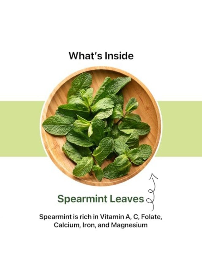 الشاي الأزرق شاي النعناع - 100 جرام - 100 كوب | تخفيف متلازمة تكيس المبايض | يوازن الهرمونات، يقلل من شعر الوجه وحب الشباب ويدعم الهضم | شاي أعشاب - أوراق مجففة سائبة - خالٍ من الكافيين | برطمان قابل لإعادة الاستخدام - Image 2