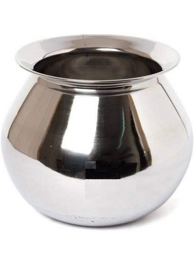 Subaa Stainless Steel Handi/Pongal Pot/Gundu/Cooker/Aandi (Silver) with lid and Spoon (4Ltr) - Image 1