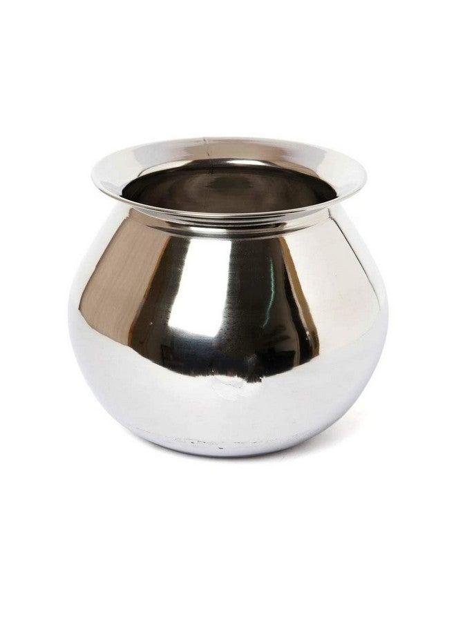 Subaa Stainless Steel Handi/Pongal Pot/Gundu/Cooker/Aandi (Silver) with lid and Spoon (4Ltr) - Image 2