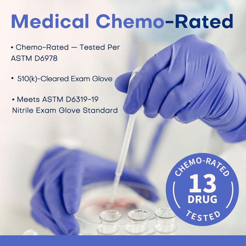 Supmedic Medical Nitrile Exam Gloves, Powder-Free Latex-Free Non-Sterile Food Safe Disposable Glove, Blue Iris 100 pcs (Large) - Image 4