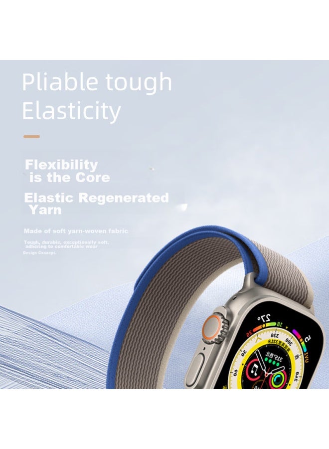 Mssm Nylon Trail Loop Band For Apple Watch, Compatible With Apple Watch Ultra 2/s10/9/8/7/se, Orange With Beige, 44/45/46/49mm Watch Face - Image 4