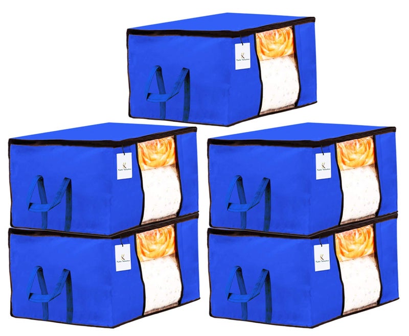 Kuber Industries Underbed Storage Bag Storage Organiser Blanket Cover Set of 5 Royal Blue Extra Large SizeCTKTC23866 - Image 1