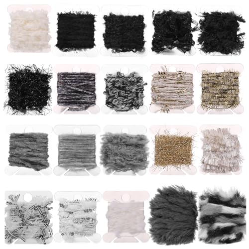 RACIOCK 40-Yards Original Art Yarns - 20 Pcs 2 Yards Each Handmade Textile Fibers for Junk Journals, Knitting, Boho Tassels, Mixed Media, Jewelry Making & Decorative Crafts | Vintage Style Assortment - Image 1