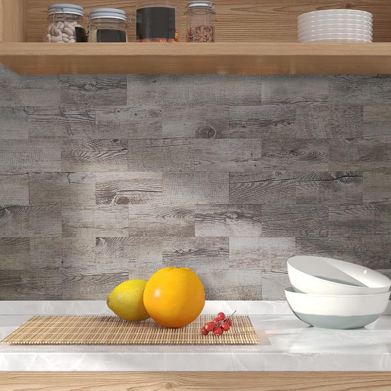 AULIGET Peel and Stick Backsplash PVC Tile  3"" x 6"" Dover Gray Stick on Tiles for Backsplash Kitchen and Bathroom  4 Pieces - Image 2