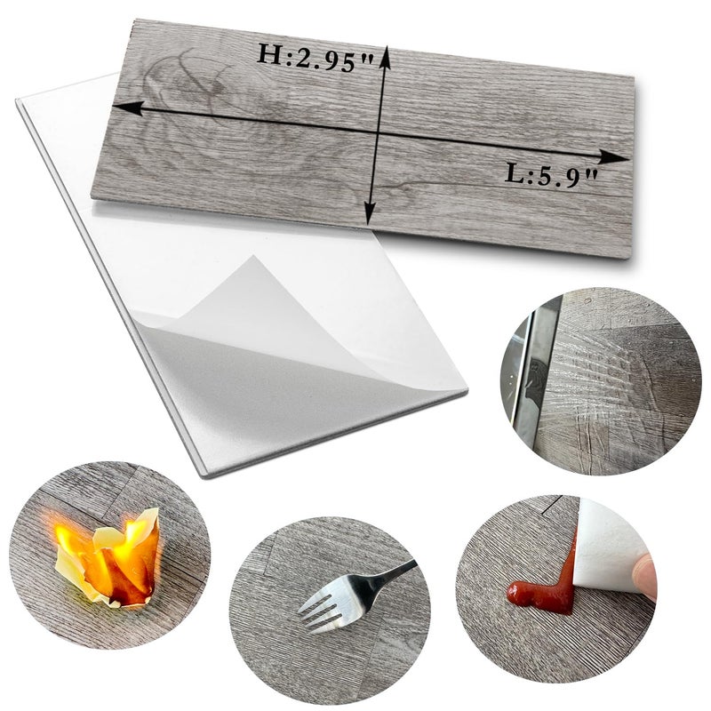 AULIGET Peel and Stick Backsplash PVC Tile  3"" x 6"" Dover Gray Stick on Tiles for Backsplash Kitchen and Bathroom  4 Pieces - Image 5