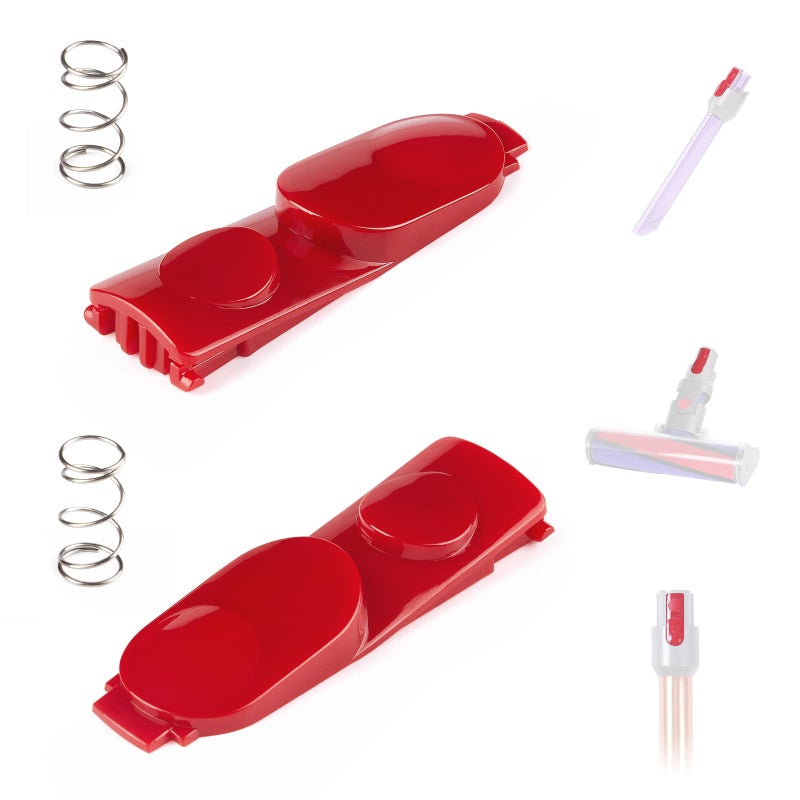 Kuflant 2 Pack Wand TubeCleaner Head Clip Latch Tab Button Compatible with Dyson V7 V8 V10 V11 V15 Vacuum Cleaner Wand ReplacementIllumination Tool Button with Spring
