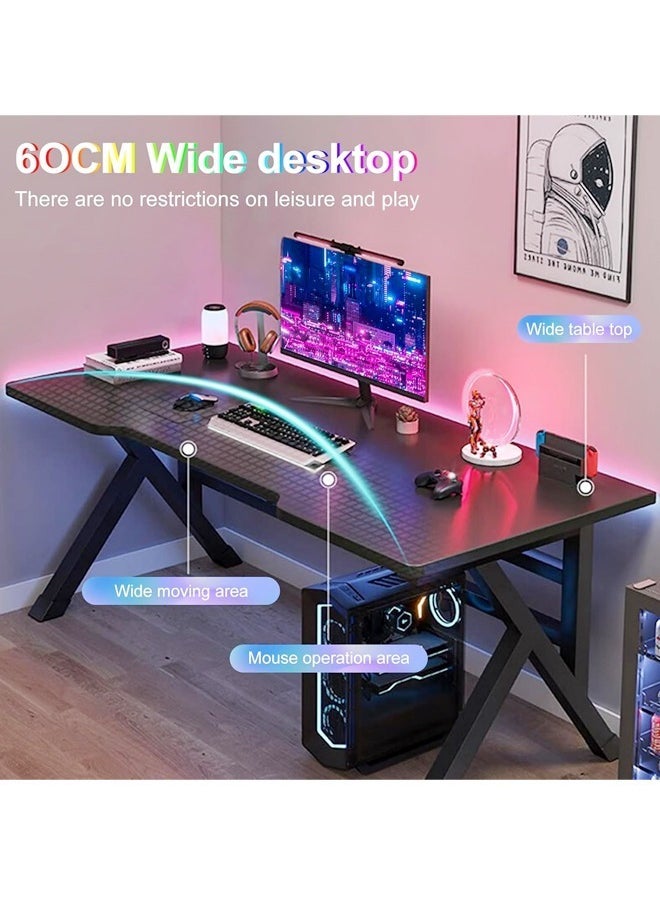 Raffine Multifunctional Modern 15mm Thick Wood Wide Tabletop Gaming Table Durable Metal K Legs Frame Rectangular PC Workstation Computer Desk Study Table Working Desk Home Office Desk Ideal for Students and Gamers 120x60x74 cm  - Image 3