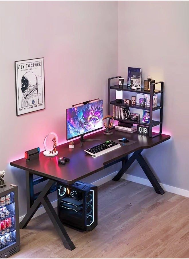 Raffine Multifunctional Modern 15mm Thick Wood Wide Tabletop Gaming Table Durable Metal K Legs Frame Rectangular PC Workstation Computer Desk Study Table Working Desk Home Office Desk Ideal for Students and Gamers 120x60x74 cm  - Image 1