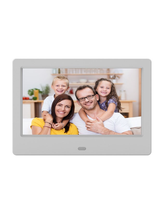 7-inch Digital Picture Frame Electronic Album Usb Video Player Advertising Machine Video Device-Color:7inch White European Standard + Remote Control - Image 1