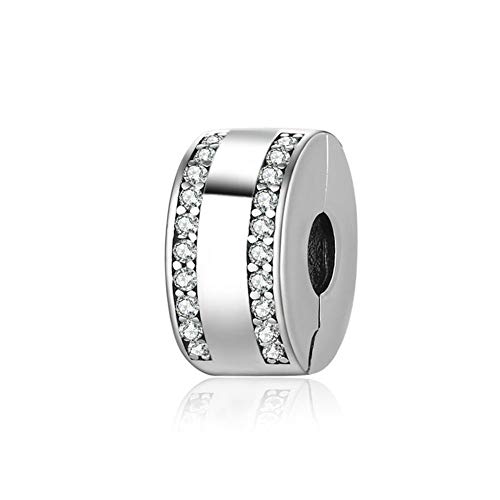 Lamoony Charm Sterling Silver Clip Charm Stopper Spacer for Pandora Bracelet (Silver) - Image 1