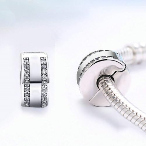 Lamoony Charm Sterling Silver Clip Charm Stopper Spacer for Pandora Bracelet (Silver) - Image 5