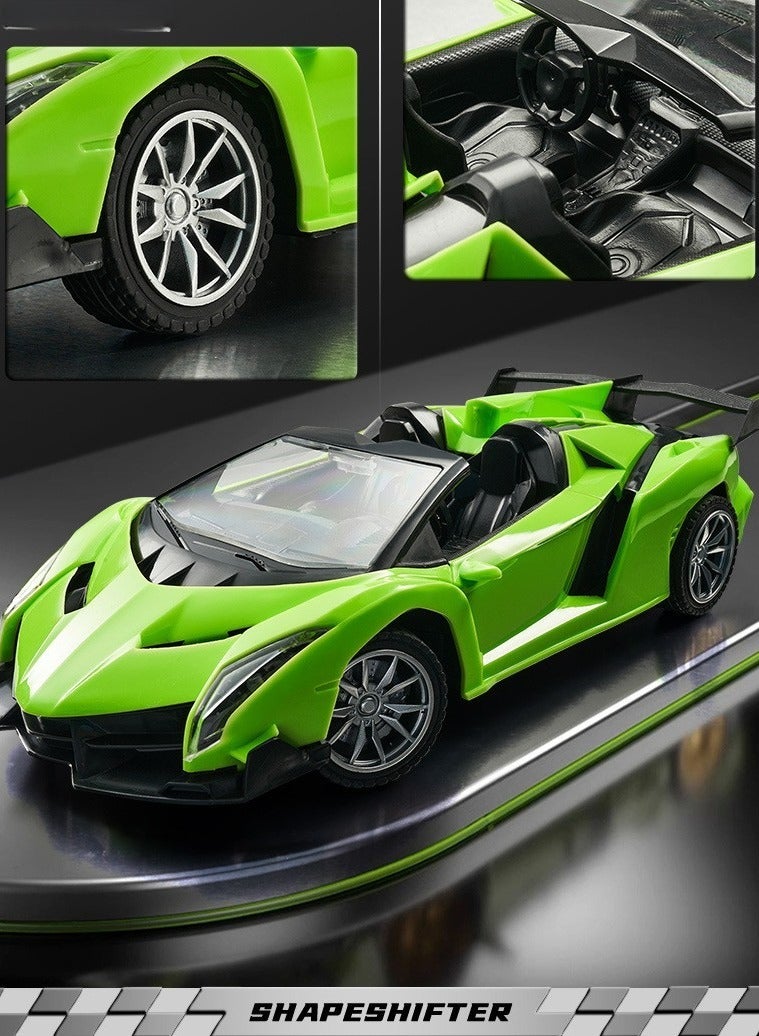 Premium Convertible Rechargeable RC Racing Toy Car (Green) RC Drift Car  - Image 1