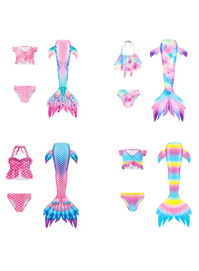 Mermaid Costume Dress - Girls Mermaid Fishtail Costume Dress - JP52, 110 - Princess Dress Up, Halloween Cosplay, Fancy Party Wear, Birthday Costume, Fantasy Outfit Swimsuit - Image 2