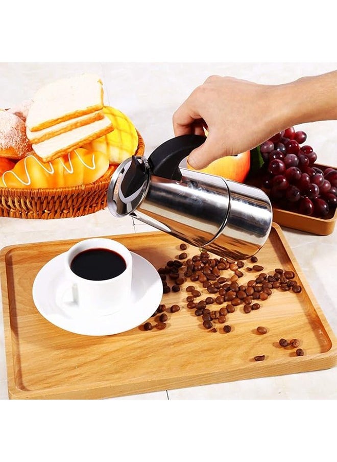 FUNCOT Large Size Moka Pot Coffee Maker, Stainless Steel Coffee Maker,450ml Moka Pot Espresso Coffee Maker Stove for Home Office Use, 9 Cup Espresso Coffee Maker Moka Pot  - Image 3