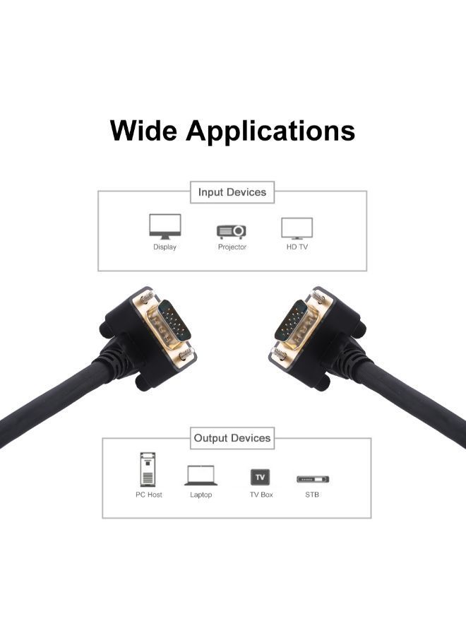 NIBEMINENT 15-Pin VGA 3+9 Male To Projector Cable Black  - Image 3