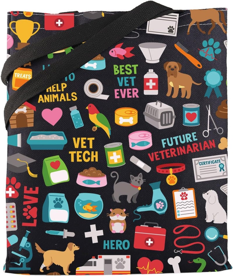 MBMSO MBMSO Vet Tech Gifts Veterinary Tech Tote Bag Veterinarian Gifts for Vet Assistant Shopping Bag Vet Med Gift Vet Shoulder Bag  - Image 1