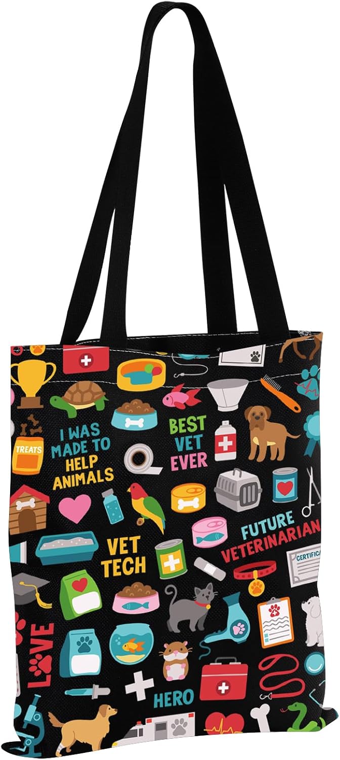 MBMSO MBMSO Vet Tech Gifts Veterinary Tech Tote Bag Veterinarian Gifts for Vet Assistant Shopping Bag Vet Med Gift Vet Shoulder Bag  - Image 4