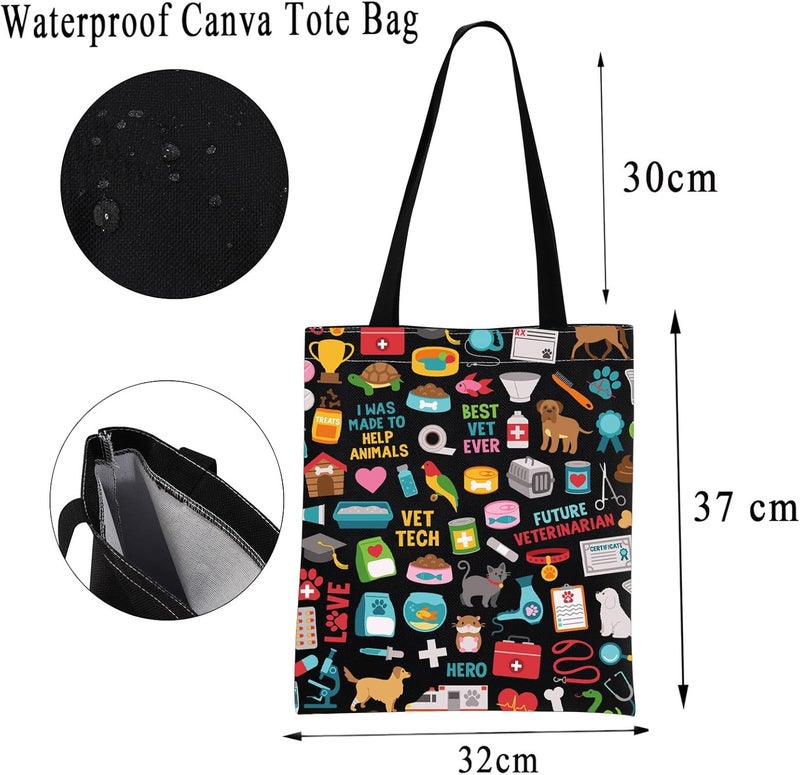 MBMSO MBMSO Vet Tech Gifts Veterinary Tech Tote Bag Veterinarian Gifts for Vet Assistant Shopping Bag Vet Med Gift Vet Shoulder Bag  - Image 3