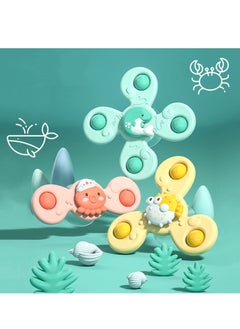 MIXDE Cartoon Animal Rotating Cup Toys,Baby Bath Rotating Suction Cup Toys, 3-piece Suction Cup Dining Chair Crafts Children's Toys, Suitable for Age 18 Months or Older Baby Relaxation Toys  - Image 2