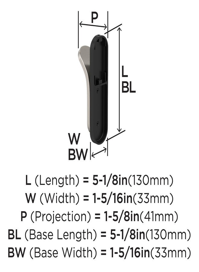 Amerock HBX37012MBG10 | Unison Single Prong Decorative Wall Hook | Matte Black/Satin Nickel Hook for Coats, Hats, Backpacks, Bags | Hooks for Bathroom, Bedroom, Closet, Entryway, Laundry Room - Image 3
