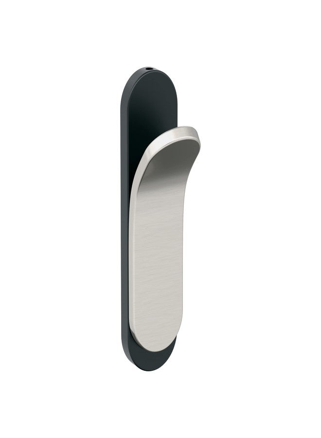 Amerock HBX37012MBG10 | Unison Single Prong Decorative Wall Hook | Matte Black/Satin Nickel Hook for Coats, Hats, Backpacks, Bags | Hooks for Bathroom, Bedroom, Closet, Entryway, Laundry Room - Image 1