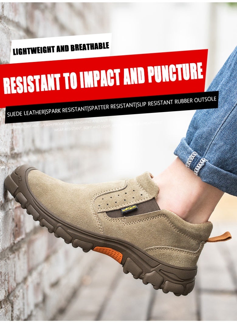 Steel Toe Shoes for Men Lightweight Safety Shoes Comfortable Puncture Proof Slip On Indestructible Work Shoes and Fashion Sneakers. - Image 2