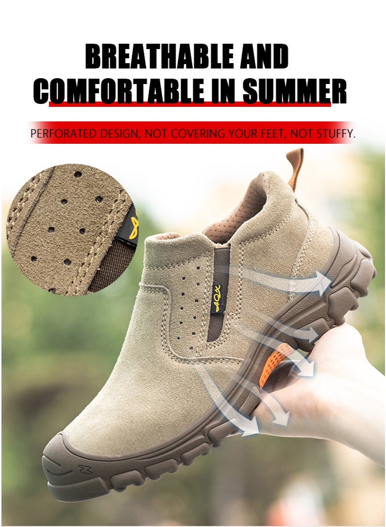 Steel Toe Shoes for Men Lightweight Safety Shoes Comfortable Puncture Proof Slip On Indestructible Work Shoes and Fashion Sneakers. - Image 5