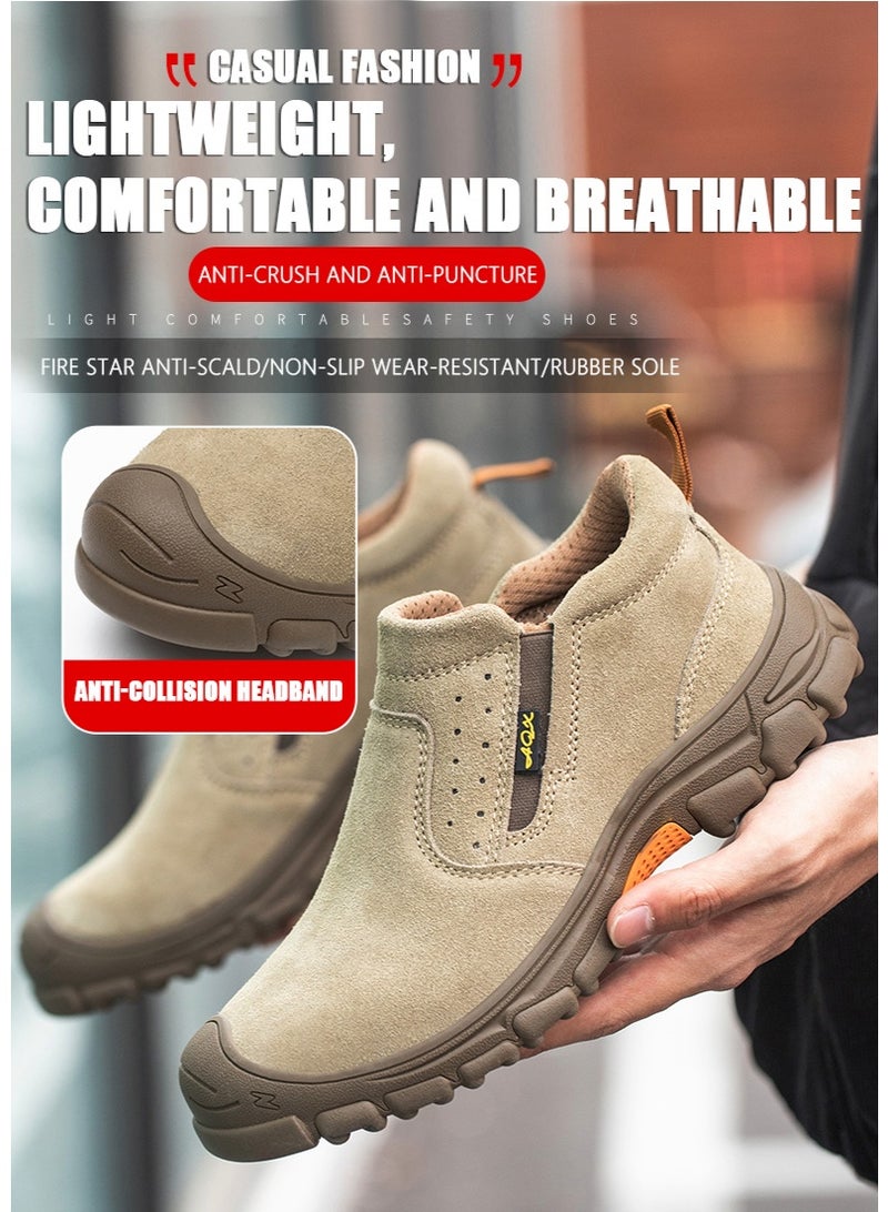 Steel Toe Shoes for Men Lightweight Safety Shoes Comfortable Puncture Proof Slip On Indestructible Work Shoes and Fashion Sneakers. - Image 1