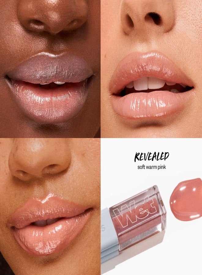 KOSAS Wet Lip Oil Plumping Peptide Lip Treatment Gloss, Revealed - Soft Warm Pink 4.6ml - Hydrating, Nourishing, and Glossy Finish - Image 2