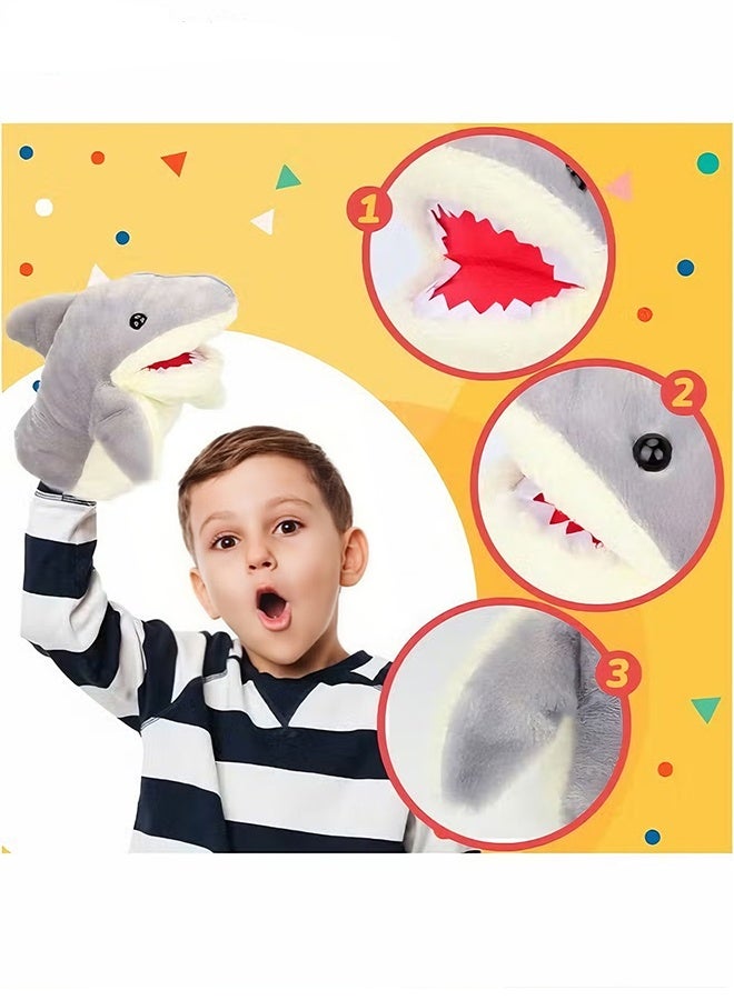Happy D Cute Plush Shark Hand Puppet Shark Puppets Toys, Kids Hand Puppets Plush Shark Toys Soft Shark Gloves Figure - Image 3