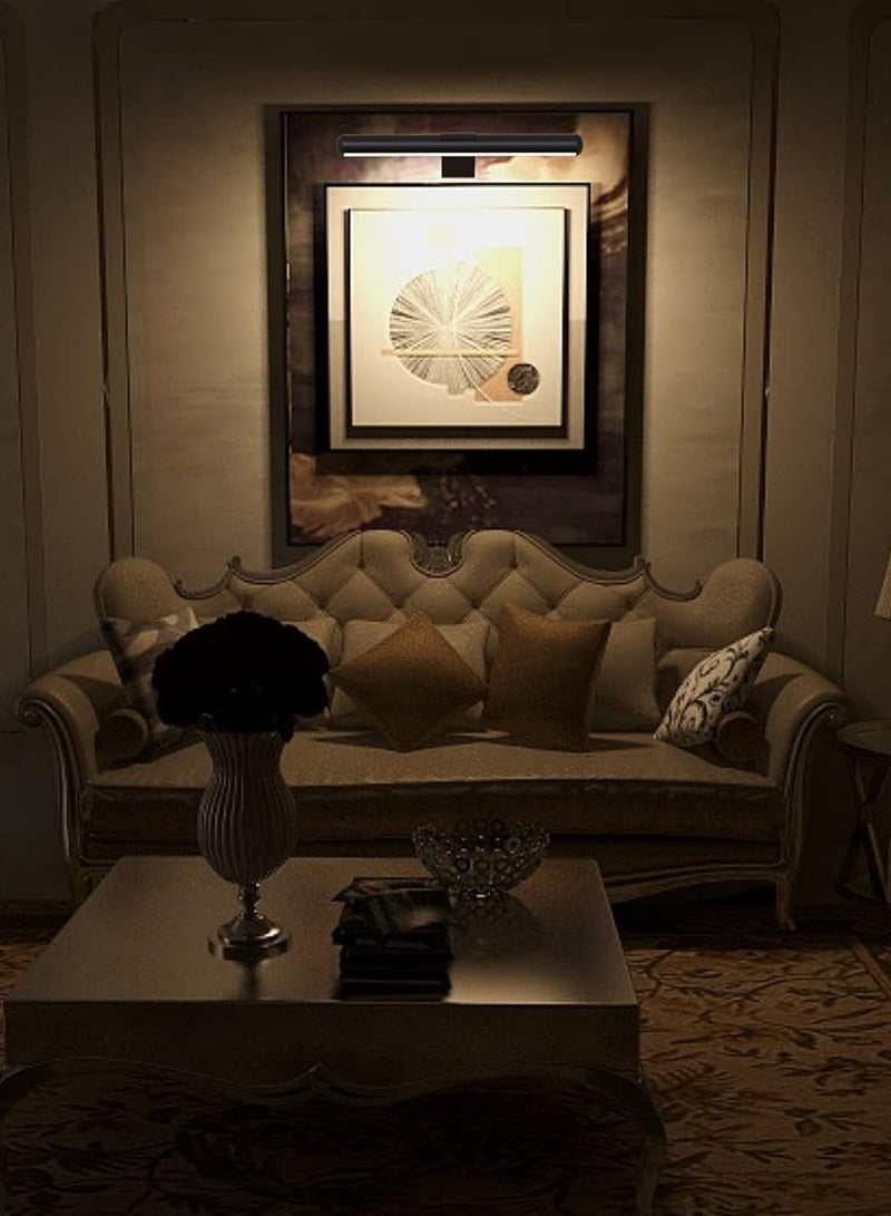 Wireless LED Picture Light with Remote,Rechargeable Battery Painting Light for Display Art Work,300Lumens Brightness Adjustable Highlight Picture Painting Arts Dartboard with Metal Body - Image 2