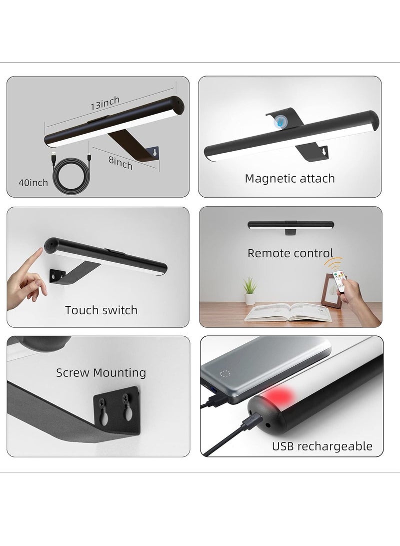 Wireless LED Picture Light with Remote,Rechargeable Battery Painting Light for Display Art Work,300Lumens Brightness Adjustable Highlight Picture Painting Arts Dartboard with Metal Body - Image 3