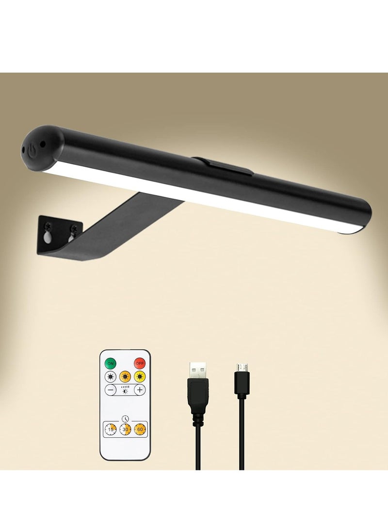 Wireless LED Picture Light with Remote,Rechargeable Battery Painting Light for Display Art Work,300Lumens Brightness Adjustable Highlight Picture Painting Arts Dartboard with Metal Body - Image 1