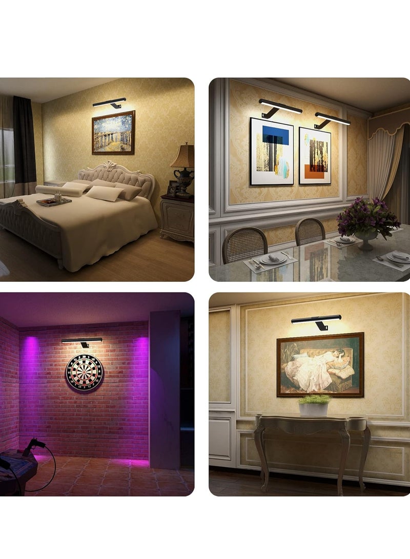 Wireless LED Picture Light with Remote,Rechargeable Battery Painting Light for Display Art Work,300Lumens Brightness Adjustable Highlight Picture Painting Arts Dartboard with Metal Body - Image 4