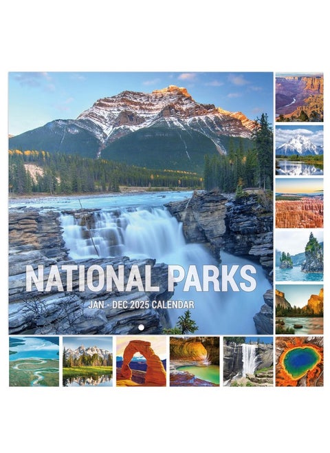 2025 Calendar - 12 Monthly Calendar 2025, Jan- Dec 2025 Wall Calendar, 12" X 24" (Open), 2025 Calendar Unruled Blocks + Thick Glossy Paper, National Parks Wall Calendar