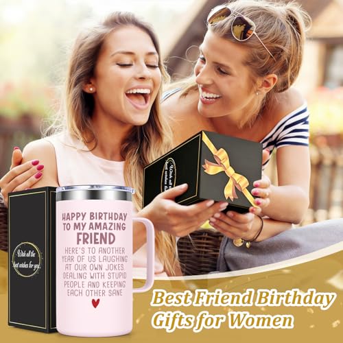 Lifecapido Best Friend Birthday Gifts for Women, 20oz Insulated Coffee Mug, Friendship Gifts for Women Bestie Coworker Classmate, Rose Quartz - Image 2