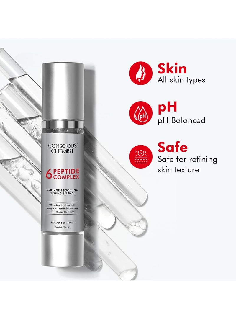 Concious Chemist Conscious Chemist 6 Peptide Serum for Face | 50ml | Complex Collagen Boosting Firming Essence for Face, Niacinamide & Hyaluronic Face Serum, Reduce Fine Lines, Wrinkles, Face Serum for Men & Women - Image 2