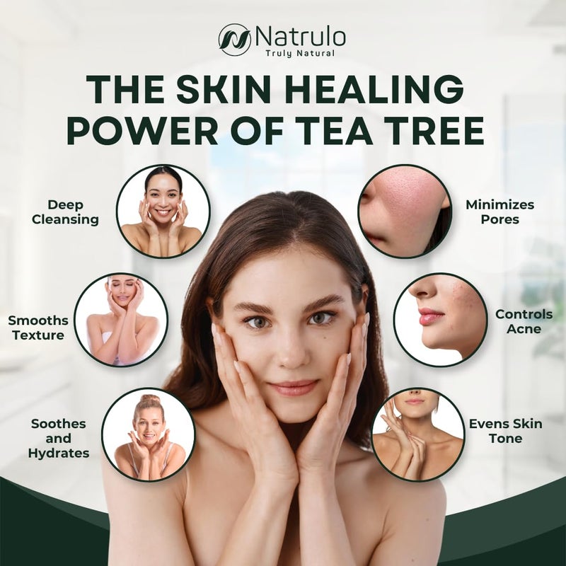 Natrulo Tea Tree Soap Natural Defense Tea Tree Oil Wash Bar for Face Body Remedy Soap Fights Acne Skin Irritation and Prevents Breakouts Deeply Cleansing Hydrating Cleanser for Calm Fresh Skin - Image 2